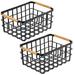 mDesign Metal Food Organizer Storage Basket Metal in Black | 8.47 H x 9.06 W x 13.4 D in | Wayfair 11579MDK