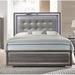 Everly Quinn Alissah Tufted Low Profile Standard Bed Upholstered/Faux leather in Gray | 57 H x 76 W x 80 D in | Wayfair