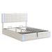 Ivy Bronx Bed w/ LED Lights Upholstered/Faux leather in White | 40.9 H x 62.6 W x 80.7 D in | Wayfair BFEA0436E09F4A01AA89786803DDADD7