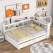 Red Barrel Studio® Serrita Pine Bookcase Bed in White | 36.7 H x 65.6 W x 85.2 D in | Wayfair D3E3A2A543D94D9FA4FE2D813FCBE0F8