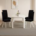 Latitude Run® Box Cushion Dining Chair Slipcover Polyester in Black | 21 H x 16 W x 16 D in | Wayfair 5895C4F488DF4CC6A9F02E6D029519E9
