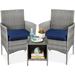 Winston Porter Olnton 2 - Person Outdoor Seating Group w/ Cushions in Gray/Blue | Wayfair 2AD2D2F4BBB14D38854CEF40D2E74513