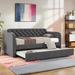 House of Hampton® Jezenia Daybed w/ Trundle Wood in Brown/Gray | 34.42 H x 41.72 W x 81.72 D in | Wayfair DA36A7FD6574424E8980B95349EC1405