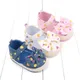 Sandales à pois avec nœud papillon pour bébé fille coton doux haute qualité nouveau-né
