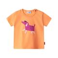 Sanetta Pure - T-Shirt Happy Dog In Orange Blush, Gr.74
