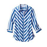 Draper's & Damon's Women's 3/4 Sleeve Bias Stripe Shirt - Blue - PS - Petite