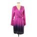 Akiko Casual Dress Plunge Long sleeves: Purple Ombre Dresses - Women's Size Medium