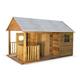Maisonnette avec véranda en bois de 4,5m², rose - cabane en pin