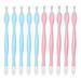 Set of 10 cuticle pushing tools Silicone handle Pink/Blue