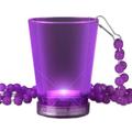 Light Up Shot Glass on Beaded Necklaces Purple