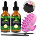 Aliver 2 Pack Jamaican Black Castor Oil for Hair Growth + Silicone Massage Comb Help Promote Blood Circulation/ Nourish Scalp/ Repair Damage Hair