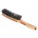 Brushes | Shine & Condition Hair Brush | Pure Natural Bristle FIRM | Pure Bamboo Handle | 7 Row Contour | Striped Finish | Model 126 - SB