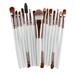 Deal!KANY Beauty Tool Makeup Brush Sets 15pcs Makeup Brush Sets tools Make-up Toiletry Kit Wool Make Up Brush Set Makeup Brushes Set Valentines Day Gifts for Girlfriend Yourself White 15PC Set