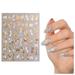 JPLZi Nail Sticker Shiny Holographic Self Adhesive Flower Art Diy Nail Art Decoration Nail Art Sticker Platinum Floral Abstract Mask 3d Nail Sticker French Tip Nail Stickers Nail Stickers For Girls