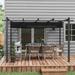 Outsunny 10' x 12' Retractable Pergola Canopy, Wood Grain Aluminum Pergola, Outdoor Sun Shade Shelter for Grill, Garden