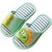Toddler Girls Boys House Slippers Cartoon Dinosaur Pattern House Slippers for Toddler Open Toe Cotton Linen Ash Slides