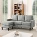 L Shaped Couch with Storage Reversible Ottoman Bench,Upholstered Sectional Sofa Couch,Light Gray