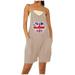 REORIAFEE Cute Rompers for Women Summer V Neck Sleeveless Playsuit Floral Print Spaghetti Strap Women s Rompers Summer Suspender Jumpsuit Pocket Wide Leg Pant Women Rompers Summer Dressy Khaki XL