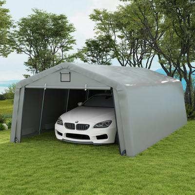 Outsunny 12' x 20' Heavy Duty Carport, Portable Garage Canopy Tent with 2 Ventilation Windows and Large Door, for Car, Truck