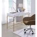 The desk is of high quality, simple and durable,Ottey Desk in White High Gloss & Gold