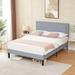 VECELO Queen Size Bed, Height Adjustable Upholstered Bed Frame with Headboard, 10 Color Options