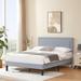 VECELO Queen Size Bed, Height Adjustable Upholstered Bed Frame with Headboard, 10 Color Options