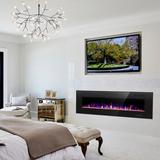 Recessed and Wall Mounted Electric Fireplace with Remote Control, Timer, Touch Screen, Adjustable Flame Color and Speed