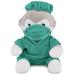 DolliBu Wolf Doctor Plush Toy with Cute Scrub Uniform and Cap Outfit - 6 inches