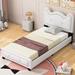 Upholstered Platform Bed with Carton Ears Shaped Headboard,Cute Wooden Bed-Frame for Boys Girls,No Box Spring Needed