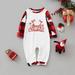 Virmaxy Matching Christmas Pajamas for Family Sets Toddler Baby Christmas Pajamas Two-piece Set Letter Printed Patchwork Bottom Tops And Plaid Printed Elastic Waist Pants Set Red-B 3-6Months