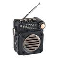 PRINxy Retro Portable Radio FM AM/SW Shortwave Radio Multifunctional Bluetooth Card Small Speaker Radio Mini Radio Black