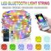 RBCKVXZ Home Decor LED 7 Color String Lights RGB Bluetooth Light String Mobile Phone APP Leather Wire Light String Remote Control for Holiday Party Patio Outdoor Camping Lights Home Essentials