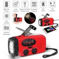 DISEN NOAA Emergency Weather Radio 2000mAh Weather Alert Radio Solar Charging Hand Crank & USB Charged AM/FM Radio with LED Flashlight Reading Lamp SOS Alarm Headphone Jack for Outdoor Red