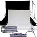 BlueDot Trading Photo Studio Background Support Stand System Adjustable Kit for Video or Photo Shoots Includes Fabric in Black and White Plus Carrying Bag