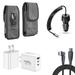 Travel Bundle for TCL 50 XE 5G Belt Holster Clip Carrying Pouch Case Screen Protector 40W Car Charger Power Adapter 3-Port Wall Charger USB C Cable (Dark Gray/Black)