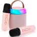 Eccomum Mini Karaoke Machine with 2 Wireless Microphones for Kids Adults Portable Speaker for Girls and Boys Birthday Gift Home Party Pink