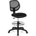 Mesh Drafting Chair Standing Desk Chair w/Footrest Ring Adjustable Height Chair Mid Back Tall Office Chair for Home Office Black