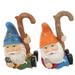 2 Pcs Beard Elf Garden Decorations Outdoor Ornaments Resin Crafts (hook Two-piece Set) Gnome Tree