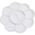 12 Pieces Paint Palettes Paint Tray Palettes Flower Shape Paint Tray Palettes Plastic Watercolor Palette Color Mixing Tray Mixing Palette Craft Art Painting Pallet(8.5 cm White)