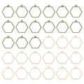 50pcs Open Bezels Resin Bezels Pendants Mold Open Back Bezels Alloy for Resin Jewelry Making Hexagon Silver Gold