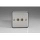 Varilight Classic 2 Gang Co-Axial TV Socket with Black Inserts (Double XS88) - Matt Chrome - XS88