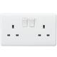 Knightsbridge 13A 2G SP Switched Socket with twin earths - ASTA approved - White - CU9000S