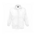 SOLS Unisex Surf Windbreaker Lightweight Jacket (White) Nylon - Size Medium