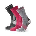 TOG24 Wels 3Pack Womens Trek Socks Black/Magenta Pink/Dark Grey Marl - Multicolour - Size Small
