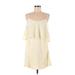 VAVA by Joy Han Casual Dress - Mini Scoop Neck Sleeveless: Ivory Solid Dresses - Women's Size Small