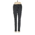 Denim Co Jeggings - Low Rise Skinny Leg Boyfriend: Gray Bottoms - Women's Size 3 - Distressed Wash