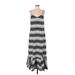 Thakoon Collective Casual Dress - Midi: Gray Stripes Dresses - Women's Size 14