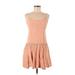 Wild Fable Casual Dress - DropWaist Scoop Neck Sleeveless: Orange Print Dresses - Women's Size X-Small