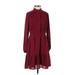 J.Crew Mercantile Casual Dress Mock Long sleeves: Burgundy Print Dresses - New - Women's Size 00