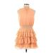 Express Casual Dress - Mini Mock Sleeveless: Orange Print Dresses - Women's Size Medium